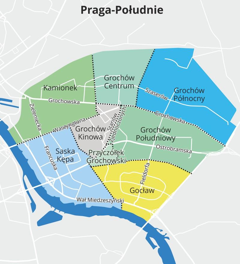 Dzielnica PRAGA-POŁUDNIE Szczegółowe zasady Nie można zgłaszać projektów zlokalizowanych na terenie niebędącym własnością m.st.