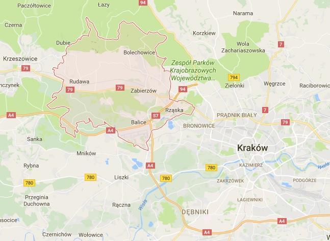 Poniżej przedstawiono w formie graficznej położenie Gminy Zabierzów. Rysunek 1. Położenie Gminy Zabierzów. Źródło: www.google.pl 2.