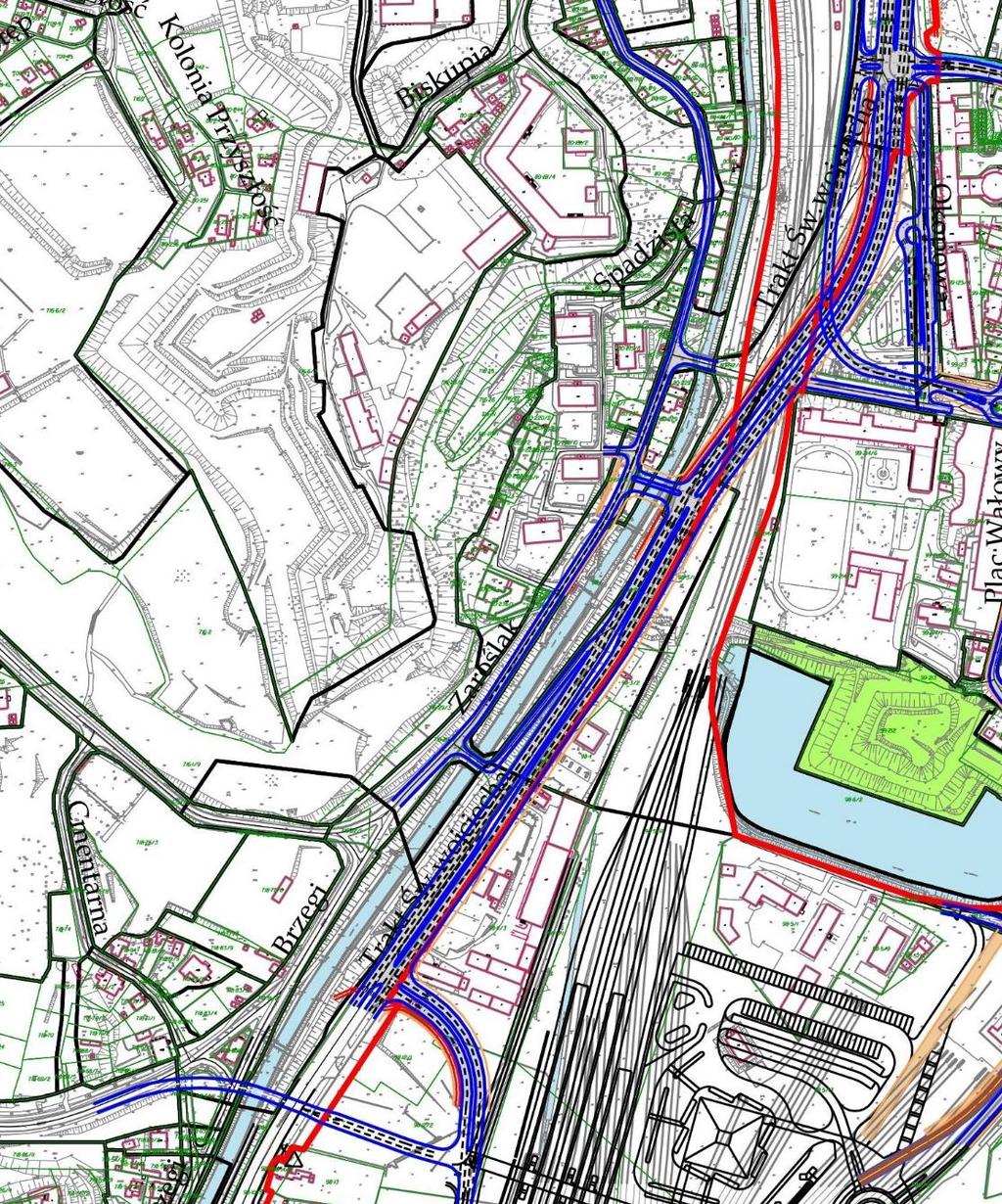 SPADZISTA 10 PROJEKT BUDOWLANY POKAZUJACY PLANOWANE PRZESUNIĘCIE SPADZISTA