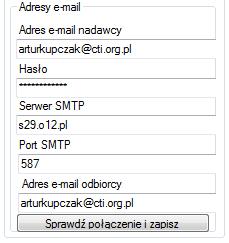 3. Konfiguracja adresu e-mail Magento integrator umożliwia wysyłanie e-mail a w przypadku wystąpienia błędu podczas wymiany danych. Na adres e-mail wysyłana jest dokładna treść błędu.