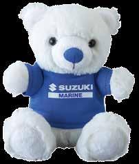 CZAPKI MIŚ PLUSZOWY Miś przytulanka. Uroczy miś w koszulce SUZUKI MARINE czeka.