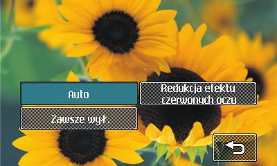 Aparat Multimedia Korzystanie z lampy błyskowej Domyślnie lampa jest wyłączona, ale ustawienie to można zmienić. 1 Wybierz w prawym górnym rogu celownika, aby przejść do podmenu lampy błyskowej.