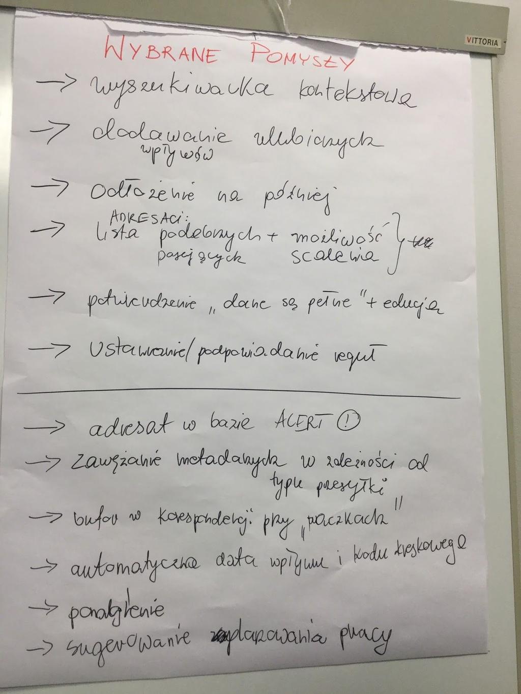 Po wyborze najlepszych pomysłów szkicowaliśmy całe rozwiązania.