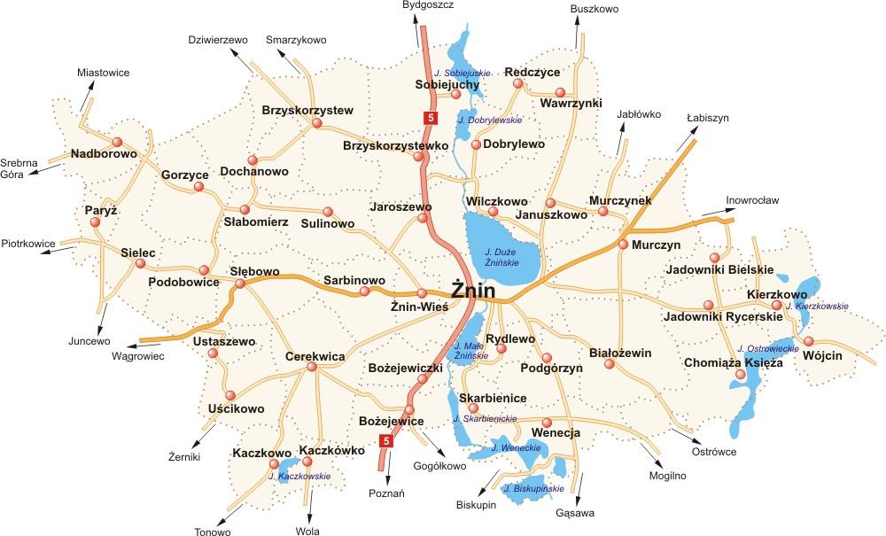 Rysunek 2 Miejscowości Gminy Żnin Źródło: um.znin.