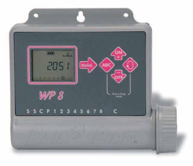 sterowniki bateryjne SERIA WP: WP-2, WP-4, WP-6, WP-8 RAIN BIRD Elektroniczne sterowniki zasilane bateriami wielostacyjna linia zasilana bateriami ZASTOSOWANIE Sterownik WP jest przeznaczony do