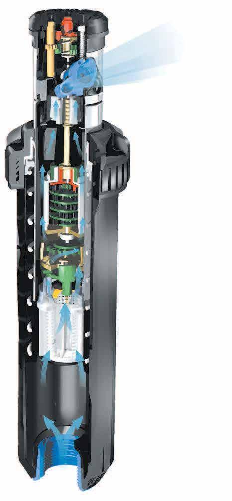 Mosiężny wzmocniony trzon dla lepszego zabezpieczenia przed wandalami. Niedemontowalny mechanizm przekładni. Zawór stopowy Seal-A-Matic (SAM) zapobiega tworzeniu się kałuż i erozji.