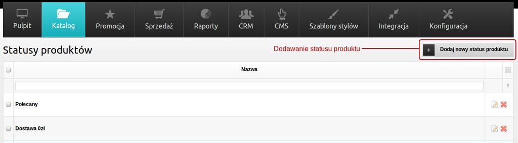 Następnie wpisz nazwę nowego statusu w pole Nazwa i zapisz używając jednego z przycisków zapisywania (Screenshot 37.).