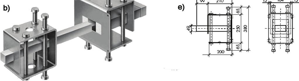 HSD CRET-145V a) widok trzpienia dylatacyjnego i tulei HSD CRET-145, b) widok