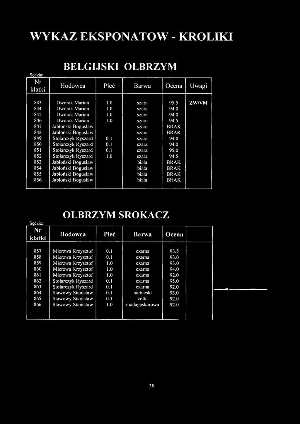 0 852 Stolarczyk Ryszard 1.0 szara 94.