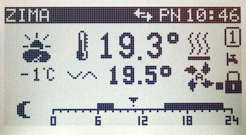 się odpowiedni tryb. Dzięki temu nie ma potrzeby konfigurowania każdego termostatu oddzielnie. Termostat NANO ONE jest wyposażony w podświetlany graficzny ekran LCD, i dotykową klawiaturę.
