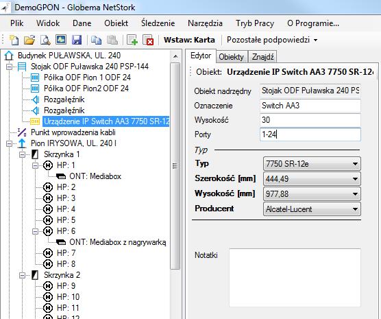 1 Wsparcie dla technologii Ethernet 1.1 Urządzenia IP W aplikacji możliwa jest obecnie paszportyzacja urządzeń IP różnego rodzaju (routery, switch-e, ).
