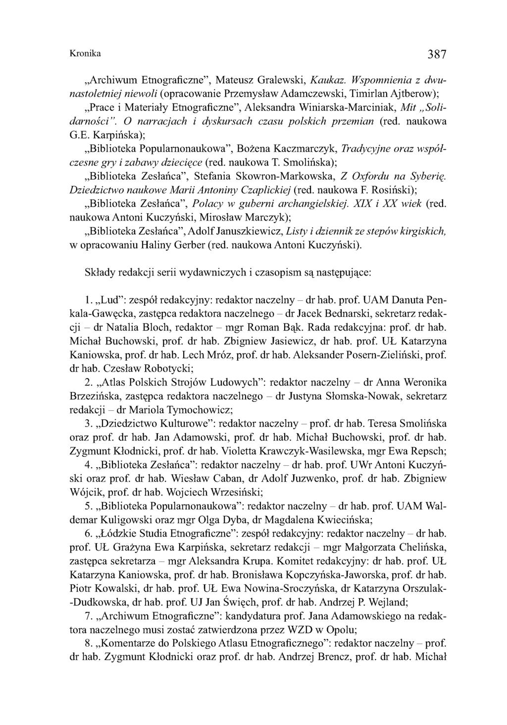 Kronika 387 Archiwum Etnograficzne, Mateusz Gralewski, Kaukaz.