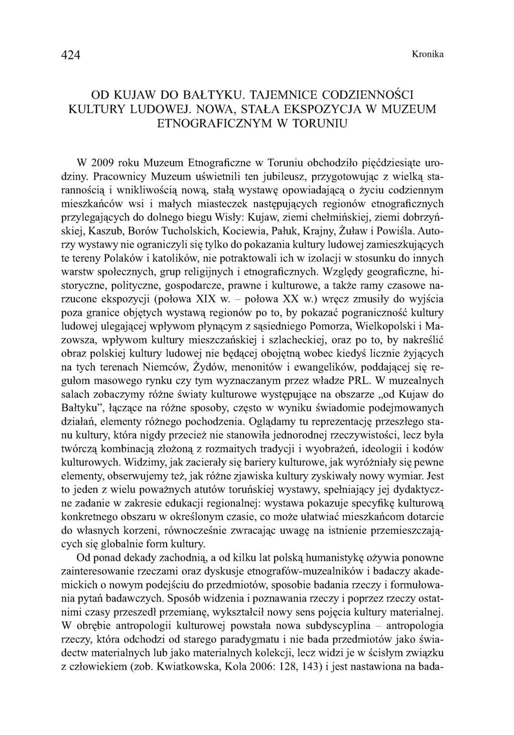 424 Kronika OD KUJAW DO BAŁTYKU. TAJEMNICE CODZIENNOŚCI KULTURY LUDOW EJ.