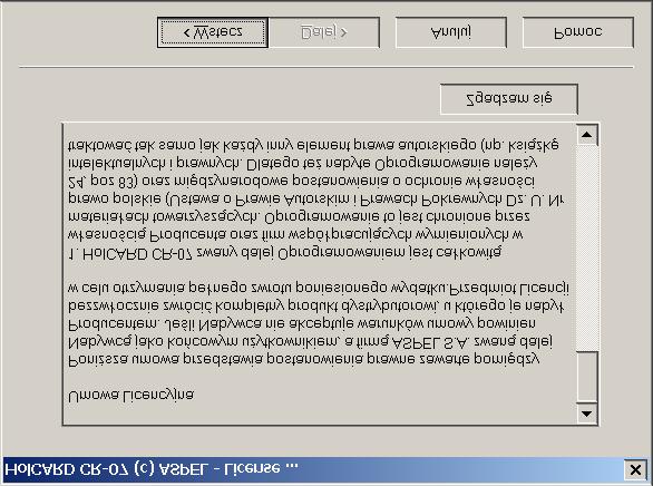 Rysunek 2. Okno umowy licencyjnej.