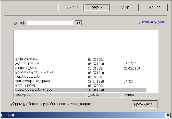 Rysunek 9. Wczytanie badania z rejestratora 3.4 Moduł Lista pomiarów Moduł Lista pomiarów uruchamiany jest automatycznie po wczytaniu badania z rejestratora lub po wybraniu z linii narzędzi przycisku.