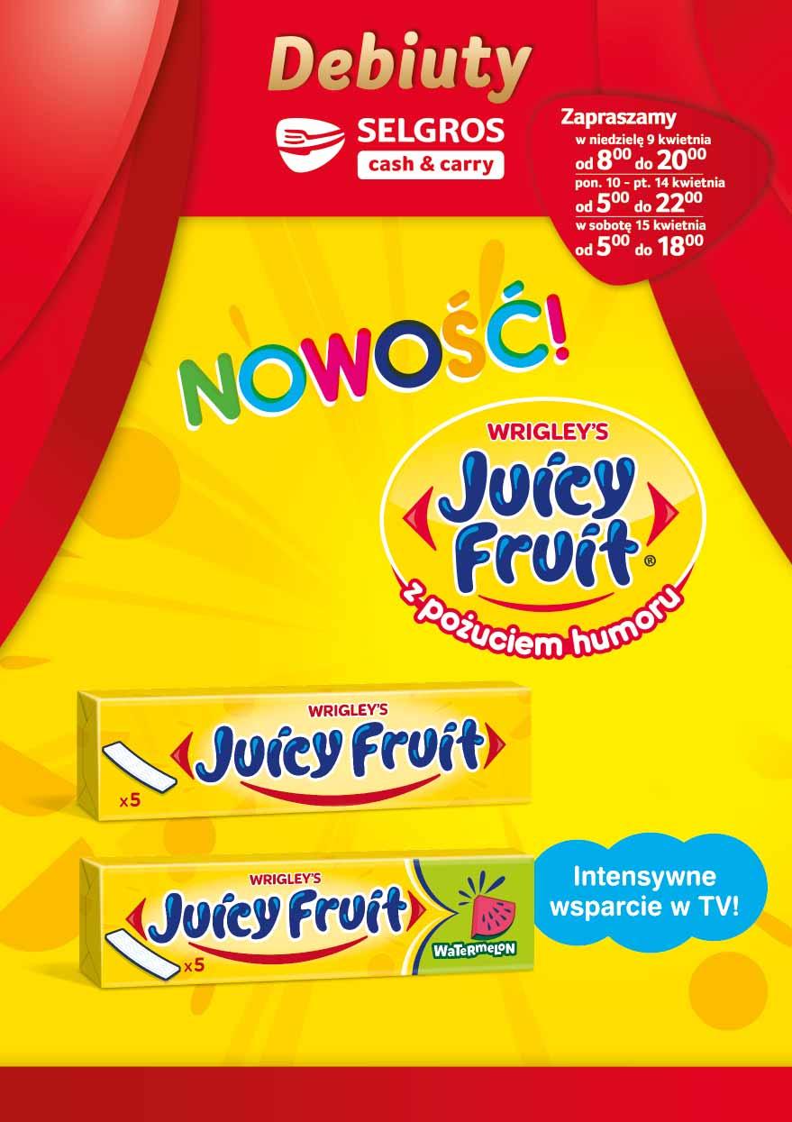 110-128 GUMY OWOCOWE JUICY FRUIT, WATERMELON 5 LISTKÓW pakowane po 20 szt.