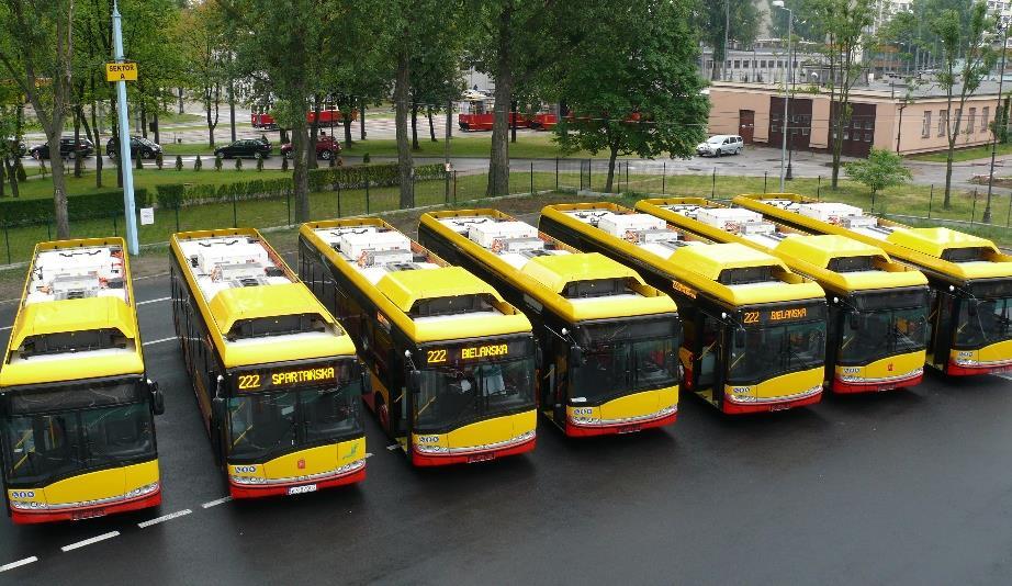 Autobusy elektryczne zużycie energii Eksploatacja na linii 222, typu SORT 1, średnia prędkość 13 km/godz.