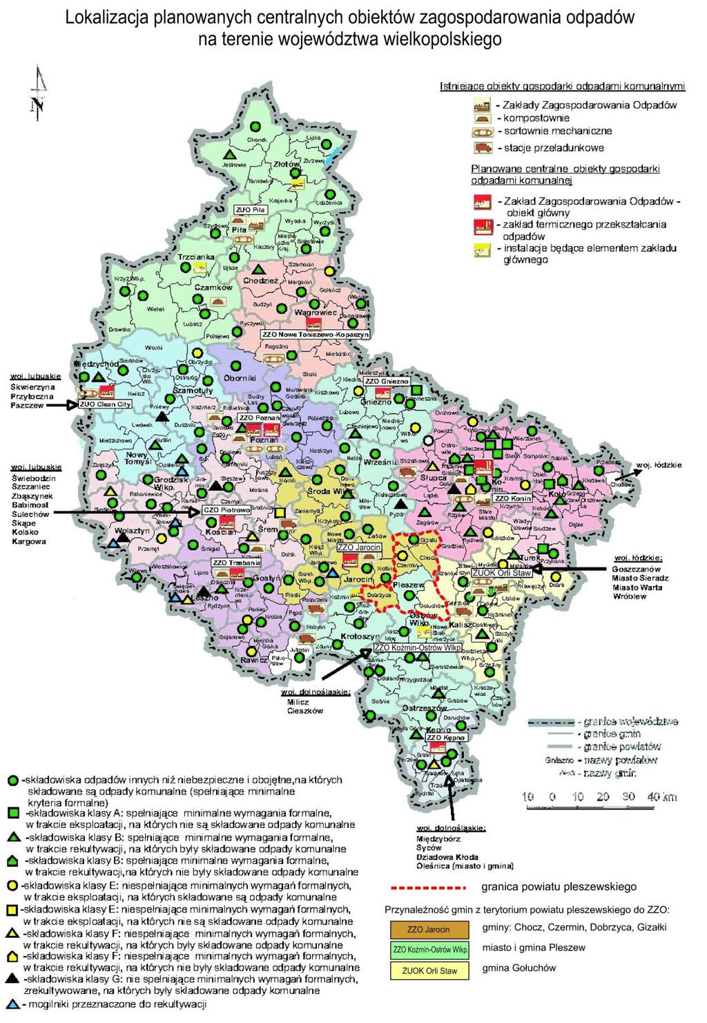 Tabela 51 Obszary województwa wielkopolskiego objęte obsługą