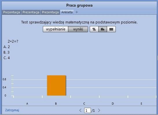 Widok wypełnionej ankiety wykres