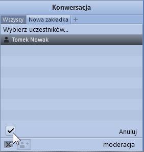 Konwersacje prywatne Dzięki funkcji konwersacji prywatnych masz możliwość wysyłania wiadomości tekstowych do konkretnej osoby bądź grupy osób.