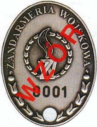ODZNAKA IDENTYFIKACYJNA śołnierza ZAWODOWEGO Uwagi: Wzór nr 8 do nr 16 Odznaka ma kształt owalny o wymiarach 70 x 50 mm. Jest koloru srebra oksydowanego.