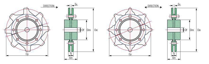 zgrzebłowych { Sprockets for drop forged