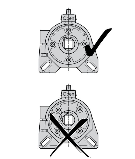 Hamulec może pracować wyłącznie w pozycji pokazanej na rysunku! 4.9.2. Montaż hamulca inercyjnego. Hamulec inercyjny należy montować do boku skrzynki zawsze w pozycji pionowej.