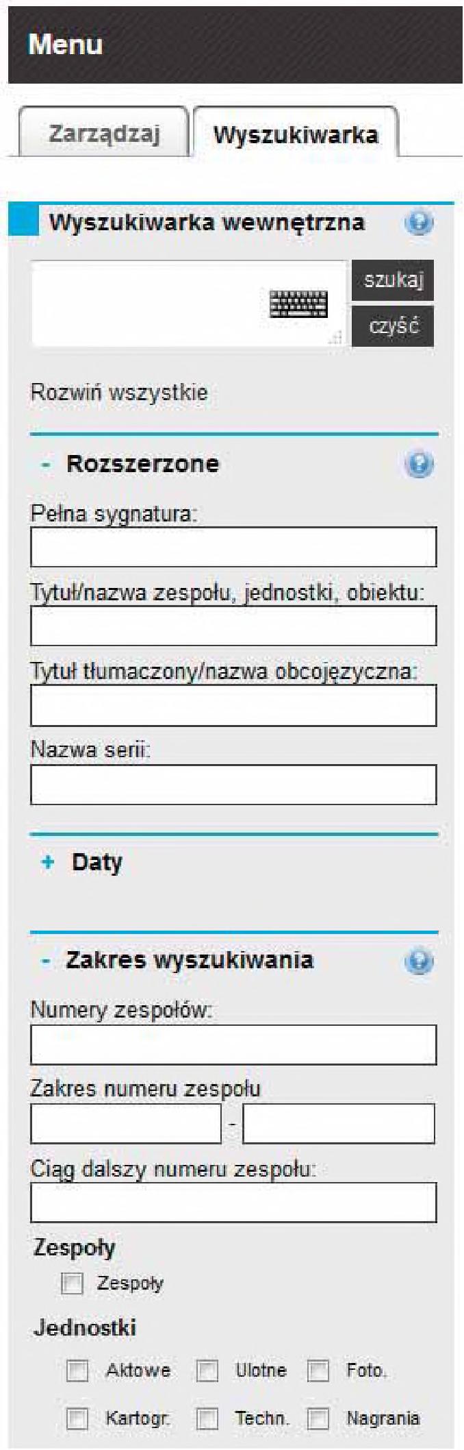 ZoSIA umożliwia takie wydruki. System wyposażono także w rozbudowany moduł wyszukiwania danych, składający się z wyszukiwania prostego i zaawansowanego.