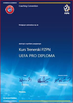 Dyplom UEFA PRO Identyfikator