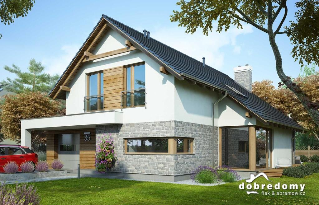 WYCENA I ZAKRES BUDOWY DOMU PROJEKT: ARTEMIS dom z użytkowym poddaszem LINK DO PROJEKTU ARTEMIS POWIERZCHNIA: 172 m2 pow. netto - 132,80m2 pow. mieszkalnej, garaż 19,60m2 +19,6 dod.