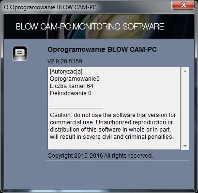 program,kliknij aby zamknąć program BLOW-CAM PC.
