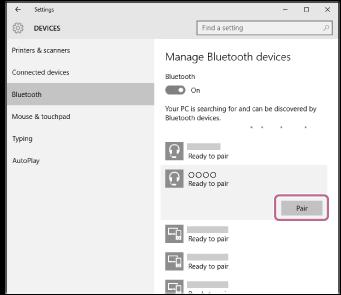 Wybierz opcję [WI-H700 (h.ear)], a następnie kliknij przycisk [Pair].