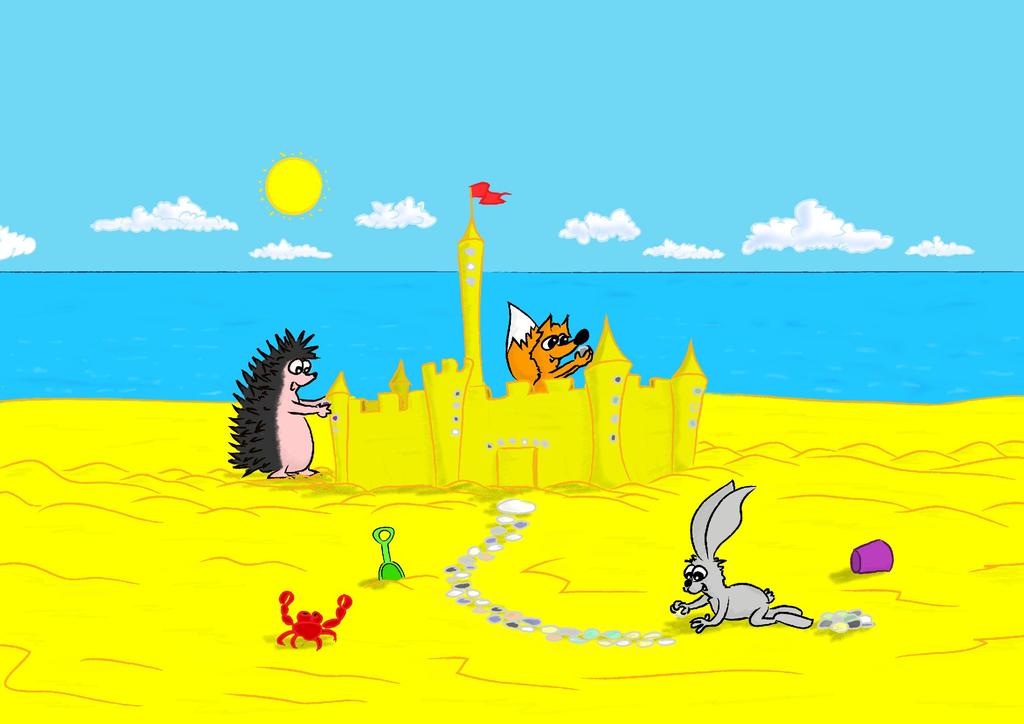 Nadeszło lato i Bubu wraz ze swoimi przyjaciółmi królikiem Oskarem i jeżykiem Rico wybrali się na obóz letni nad morze.
