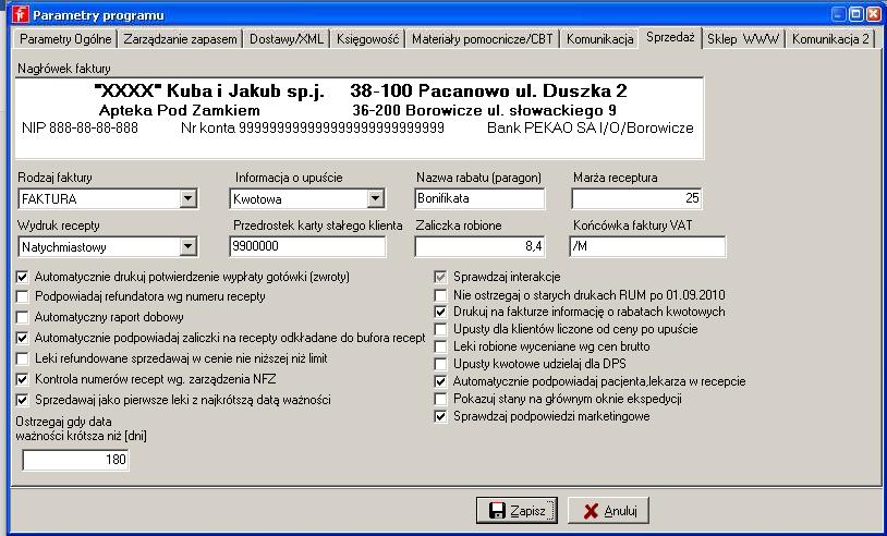 Rozdział XV Administracja programem Zapisywanie historii modyfikacji bazy danych w oddzielnej tablicy zapisywane są wszystkie operacje wykonywane w programie (identyfikatory kluczy).