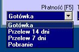Rysunek 2-20 Wybór formy i terminu płatności Możemy również z ręki wpisać termin płatności, po wciśnięciu klawisza F6.