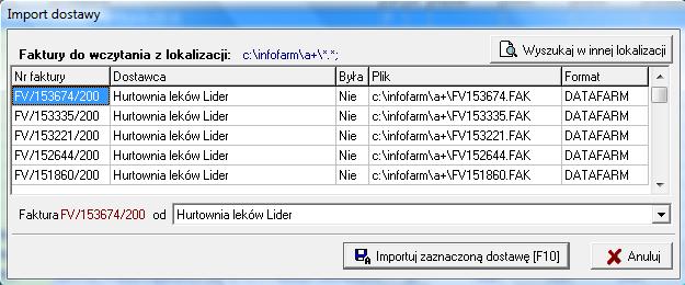 Rozdział VI Zaopatrzenie wciskamy Ctrl+N kursor ustawi się na polu Cena detaliczna dla następnej pozycji, wpisujemy cenę, jeśli chcemy ją zmienić, powtarzamy czynność do ostatniej pozycji dostawy.