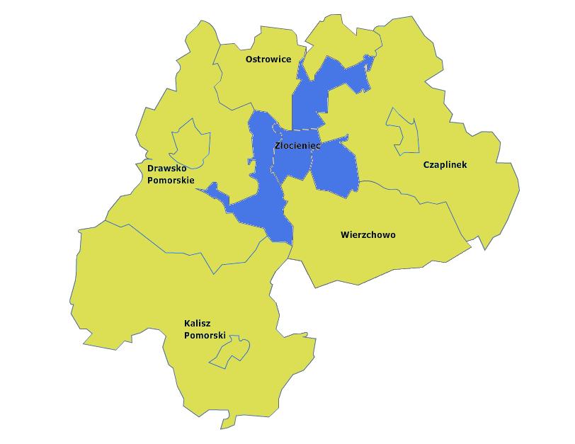 2. Charakterystyka Gminy Złocieniec 2.1. Położenie Gmina Złocieniec jest gminą wiejską położoną w południowo-wschodniej części województwa zachodniopomorskiego, w powiecie drawskim.