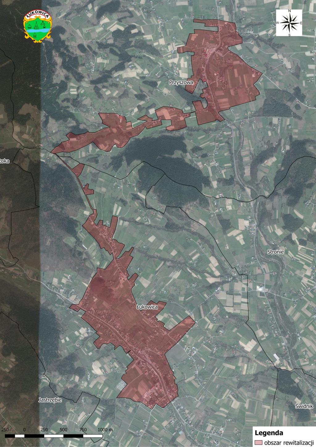 Mapa 16 Granice wyznaczonego obszaru rewitalizacji na terenie Gminy