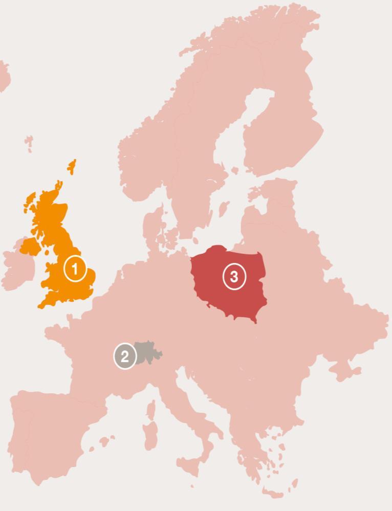 Trendy IPO w Europie Giełda w Londynie była najbardziej aktywnym rynkiem pod względem liczby jak i wartości ofert 27 przeprowadzonych ofert odpowiadało łącznie za 33% wartości wszystkich IPO w