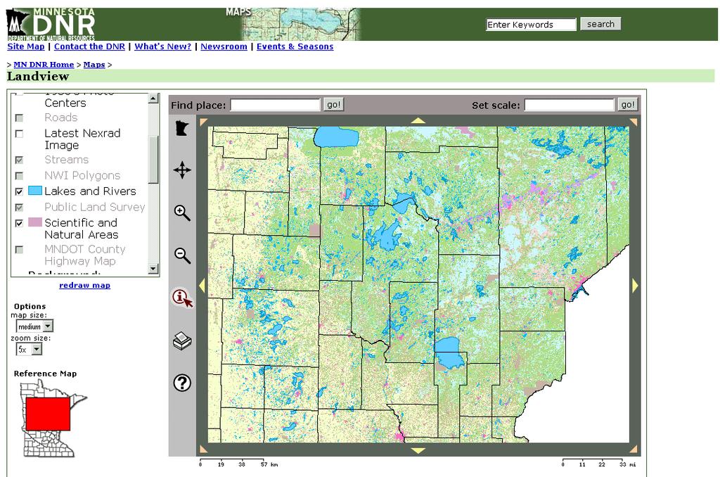 WEB GIS średni klient Przykład: http://www.dnr.