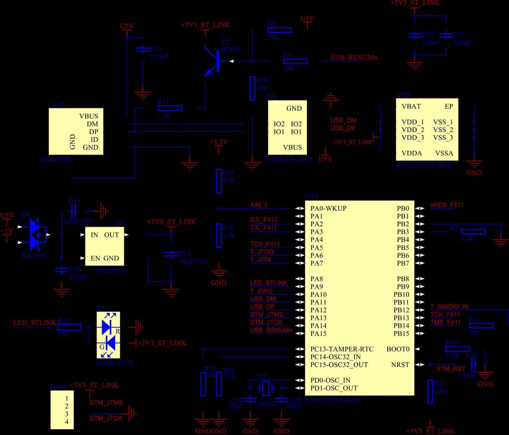 7 Wbudowany programator / debuger Wbudowany w płytkę programator zgodny z ST-Link/V2-1 pozwala na programowanie oraz debugowanie