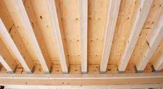 E konstrukcje stropowe Konstrukcje stropowe z : ekonomiczne stropy o dużych rozpiętościach Drewno R umożliwia projektowanie oraz wykonywanie ekonomicznych konstrukcji stropowych o dużych