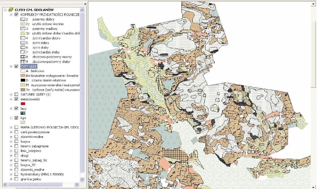 Przyk³ady wykorzystania danych z mapy glebowo-rolniczej z zastosowaniem SIP 143 Rys. 9.