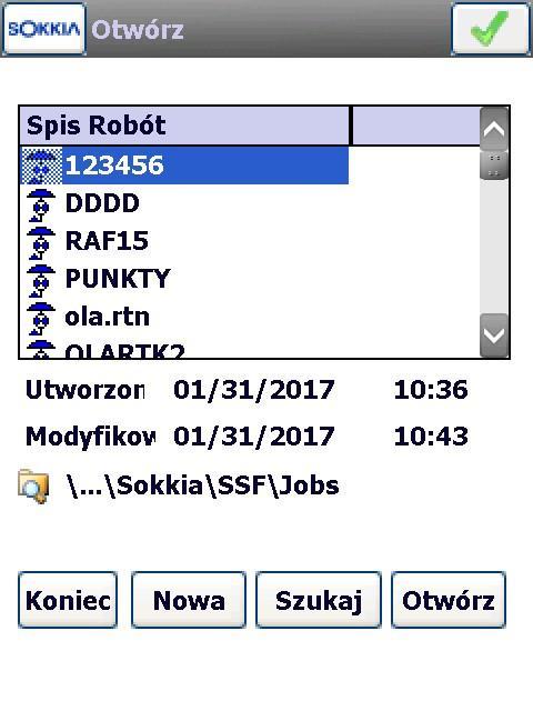 4. W oknie Otwórz klikamy Nowa dla utworzenia nowej roboty. 5. W oknie Nowa klikamy w Nazwa i wpisujemy nazwy nowej roboty.