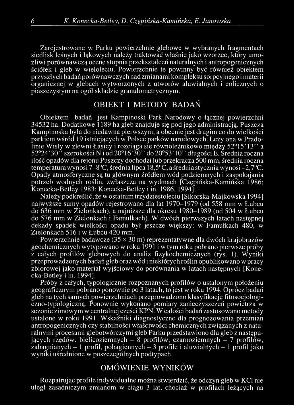 naturalnych i antropogenicznych ściółek i w wieloleciu.