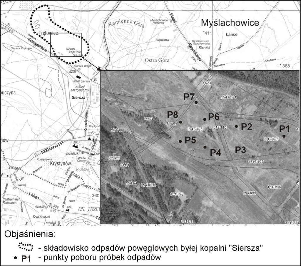 od 40 do 70 cm p.p.t. (głębokość poboru (2)). Zróżnicowanie głębokości poboru próbek w poszczególnych punktach wraz z symbolami próbek podano w tabeli 2 oraz 3.