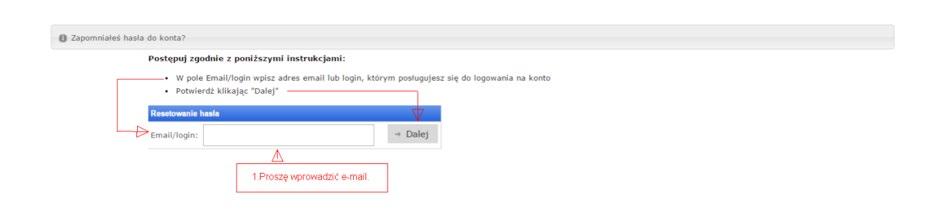 W przypadku, gdy logujemy się po raz kolejny, ale nie pamiętamy hasła również naciskamy