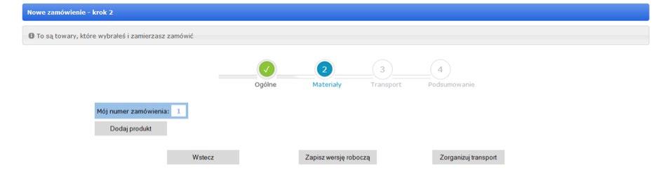 zamówienia należy wybrać Nowe zamówienie Krok 1: ogólne Proszę uzupełnić