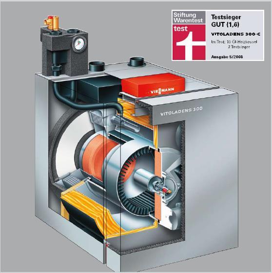 Vitoladens 300-C kocioł olejowy kondensacyjny wymiennik biferral żeliwny odlew powleczony stalą nierdzewną brak dolnego