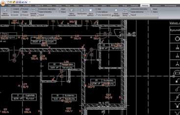 Możliwości programu: Szybkie wykonanie rysunków instalacji elektrycznych wewnętrznych na rzutach architektonicznych budynków, począwszy od usytuowania tablic rozdzielczych, nadania im niezbędnych